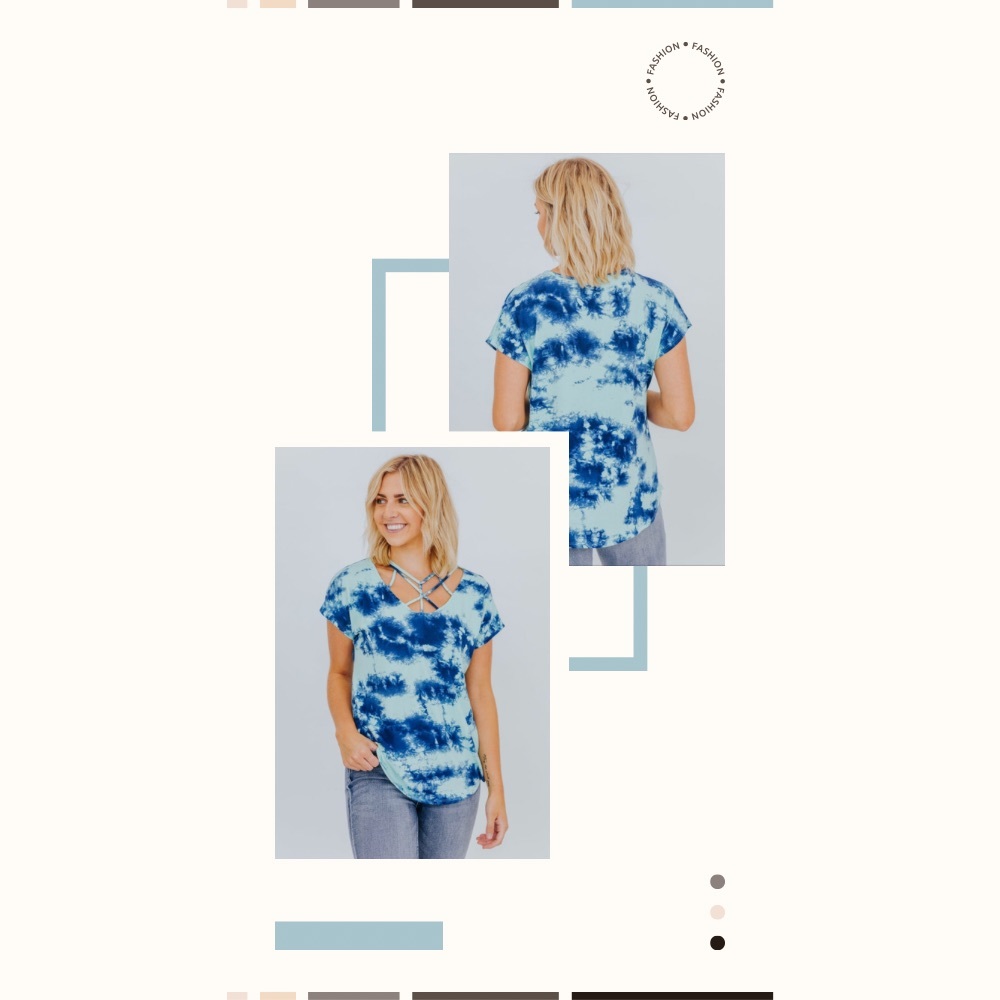 Tie Dye Top in Blue - Size Large